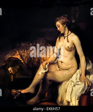 Bathsheba Bathing 1654 with King David`s Letter ( King David he made her his wife )  Rembrandt Harmensz. van Rijn  1606–1669 Dutch The Netherlands Stock Photo